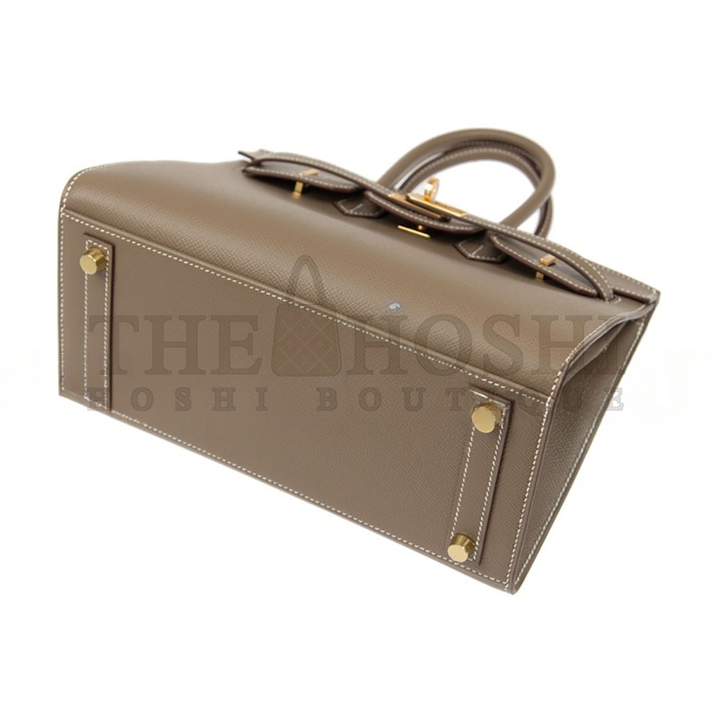 H**me5 BIRKIN 30 EPSOM LEATHER ELEPHANT GREY GOLD BUCKLE HANDBAG H028369CC18 (30*23*15cm) Master Quality